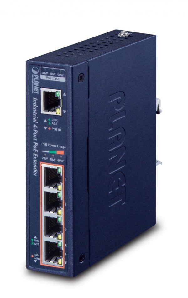 PLANET IPOE-E174 moltiplicatore di rete Trasmettitore di rete Blu 10