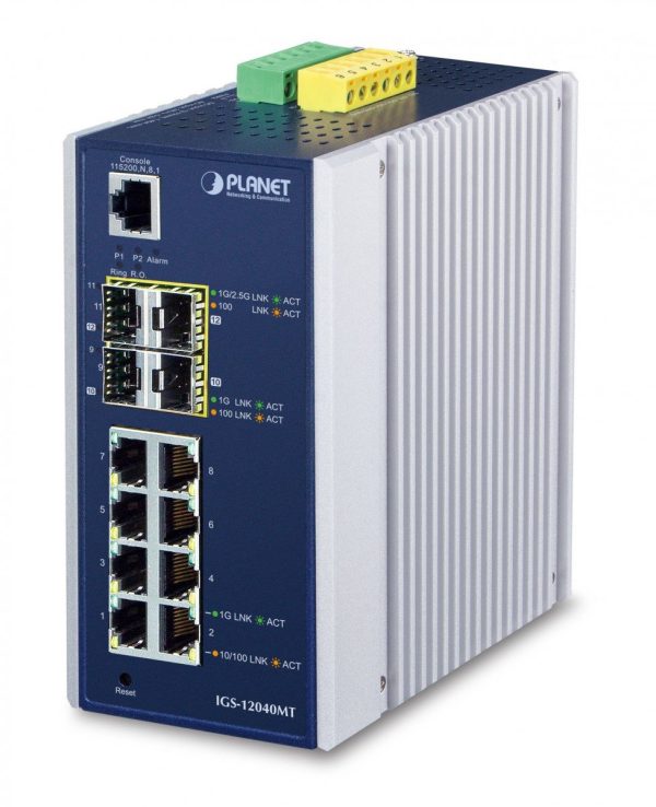 PLANET IGS-12040MT switch di rete Gestito L2+ Gigabit Ethernet (10/100/1000) Blu