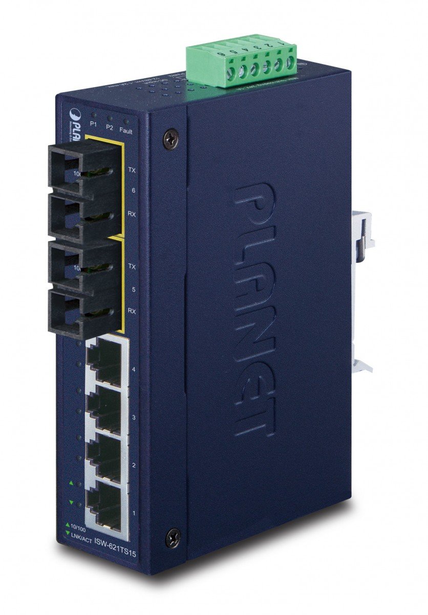 PLANET ISW-621TS15 switch di rete Non gestito L2 Fast Ethernet (10/100) Blu