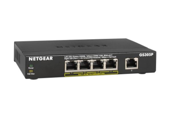 NETGEAR GS305Pv2 Non gestito Gigabit Ethernet (10/100/1000) Supporto Power over Ethernet (PoE) Nero - immagine 3