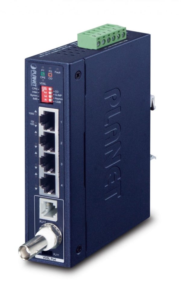 IP30 Industrial Gigabit Ethern - Ricevitore e trasmettitore di rete - 1200 m - IEEE 802.3 - IEEE 802.3ab - IEEE 802.3u - Blu - Metallo - 0.4 A