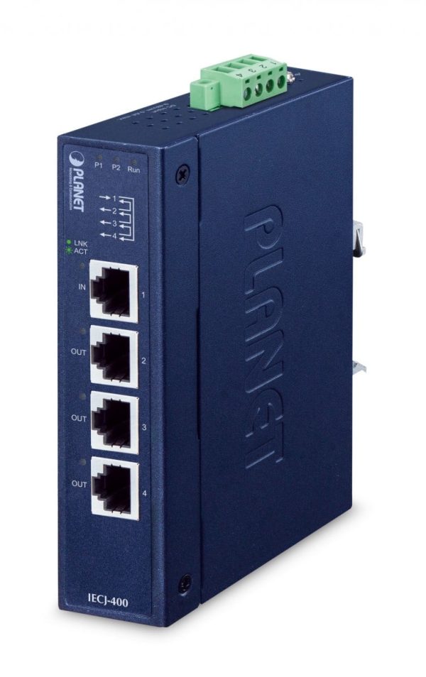 Planet IECJ-400 Industrial 4-Port EtherCAT Junction Slave (-40~75 degrees C