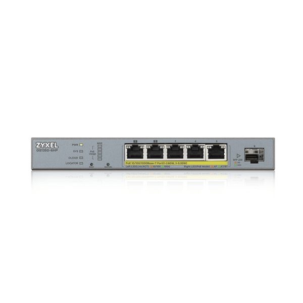 Zyxel GS1350-6HP-EU0101F switch di rete Gestito L2 Gigabit Ethernet (10/100/1000) Supporto Power over Ethernet (PoE) Grigio - immagine 2