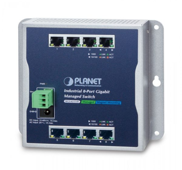 PLANET WGS-4215-8T switch di rete Gestito Gigabit Ethernet (10/100/1000) Nero
