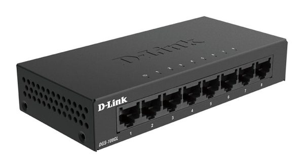 D-Link DGS-108GL Non gestito Gigabit Ethernet (10/100/1000) Nero - immagine 2